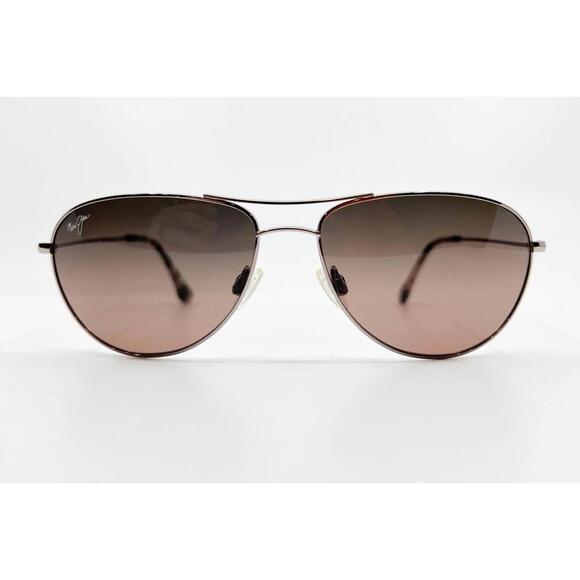 Maui Jim Sea Hhouse MJ 772-16R Polarized Silver Aviator Sunglasses 60-15 8993